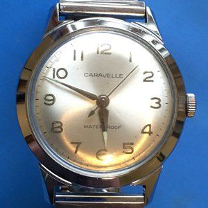 Vintage 1965 Caravelle Bulova M6 Waterproof Men's Watch Hand Wind runs